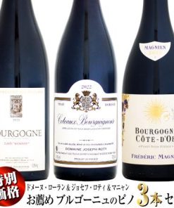 【期間限定・特別価格】お薦めブルゴーニュのピノ・ノワール 赤ワイン 3本セット (Dローラン&ジョセフ・ロティ&マニャン)